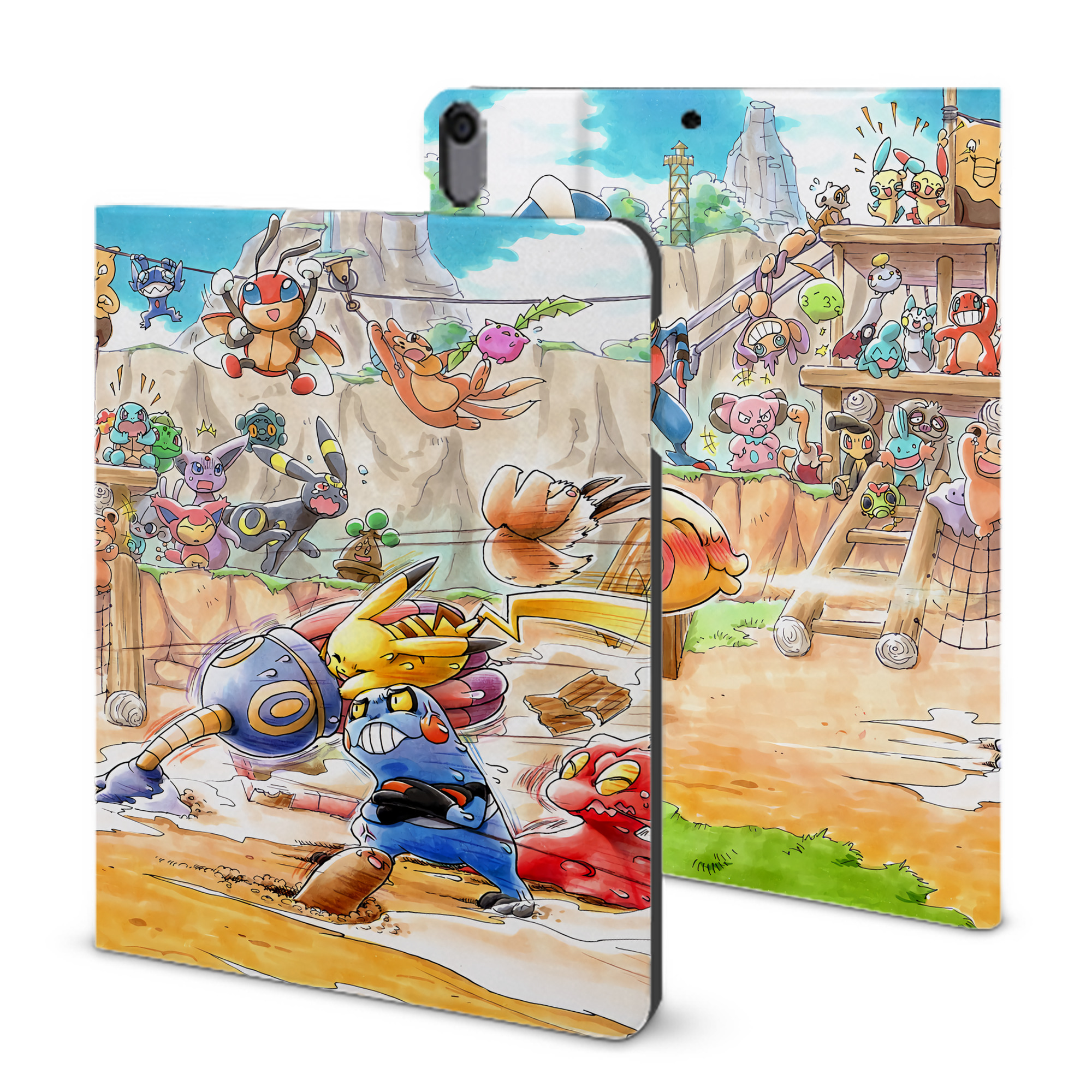 （画像用） ポケットモンスター Pokémon IPad ケース ブック型 PUレザー TPU 耐衝撃 軽量 薄型 ペン収納なし 全面保護 IPad 各モデル対応